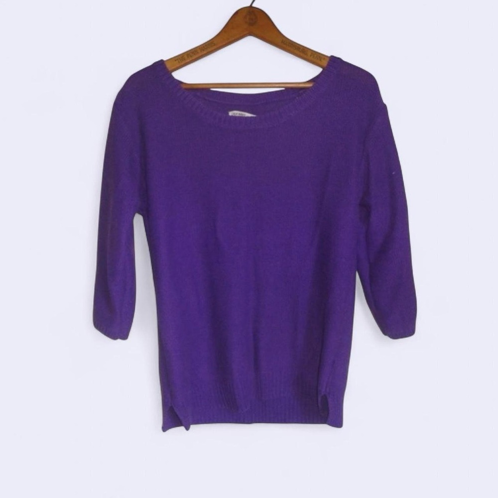 Old Navy Purple Scoop Neck Wide Sleeve Sweater